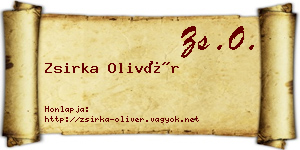 Zsirka Olivér névjegykártya